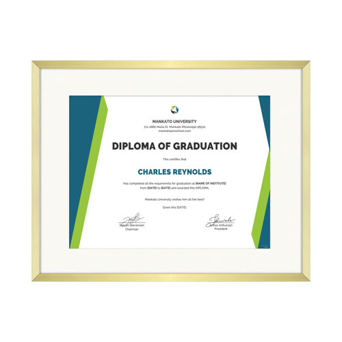 Hokku Designs Asid 11x14 Certificate Frame, Metal Diploma Frame for